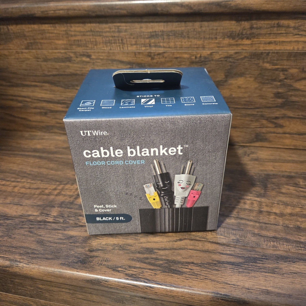 UTwire Wire cable blanket FLOOR CORD COVER Black 5ft